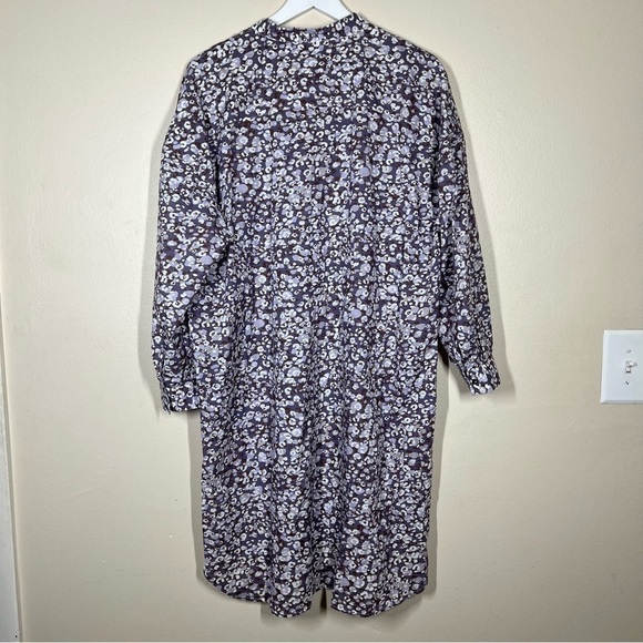 Johnny Was Calme Printed Big Shirt Dress Cadet Leopard Spots Feminine Button - Picture 9 of 11